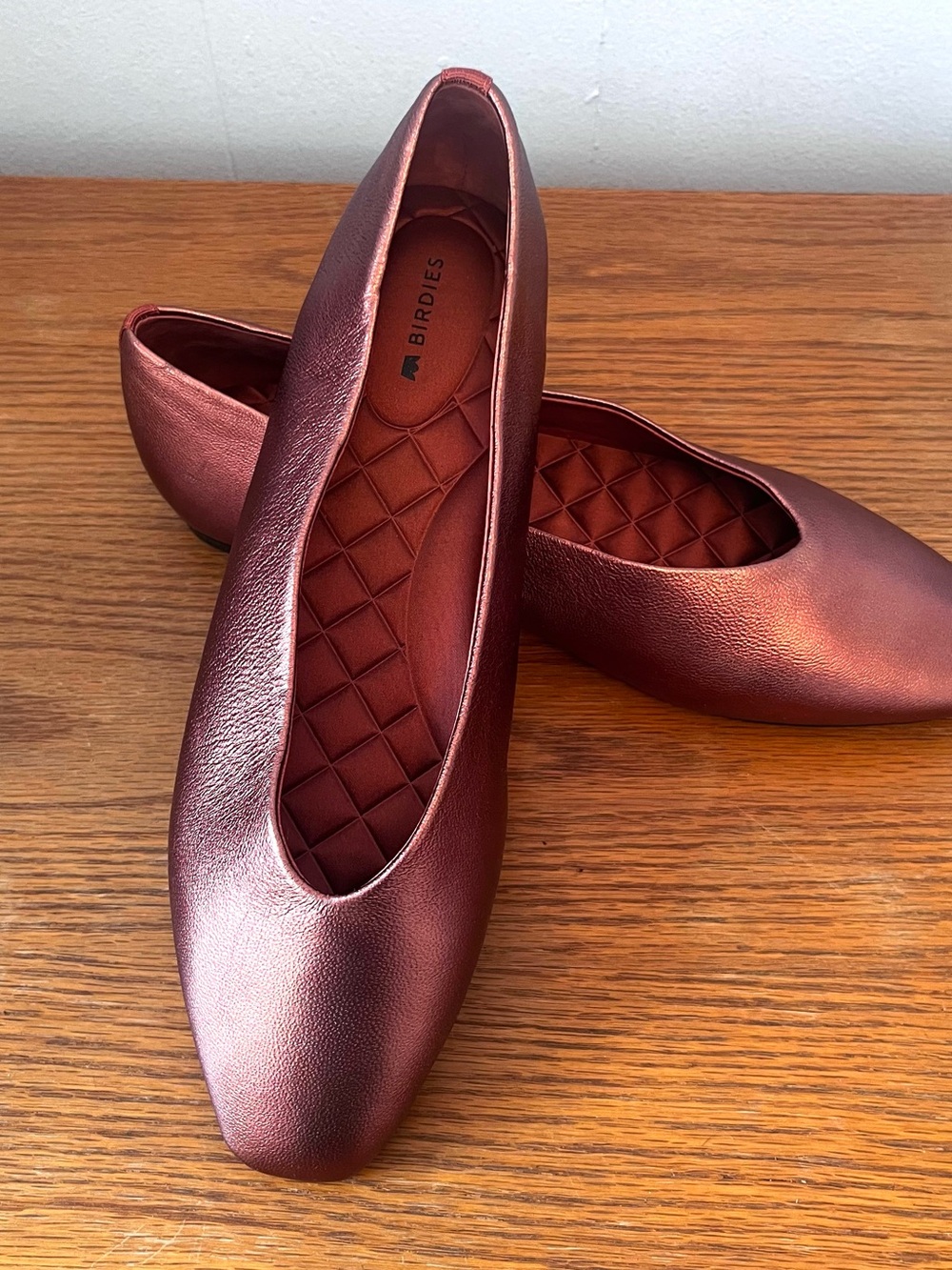 Birdies The Crane Cooper Metallic Ballet Flats Size 9 Square Toe